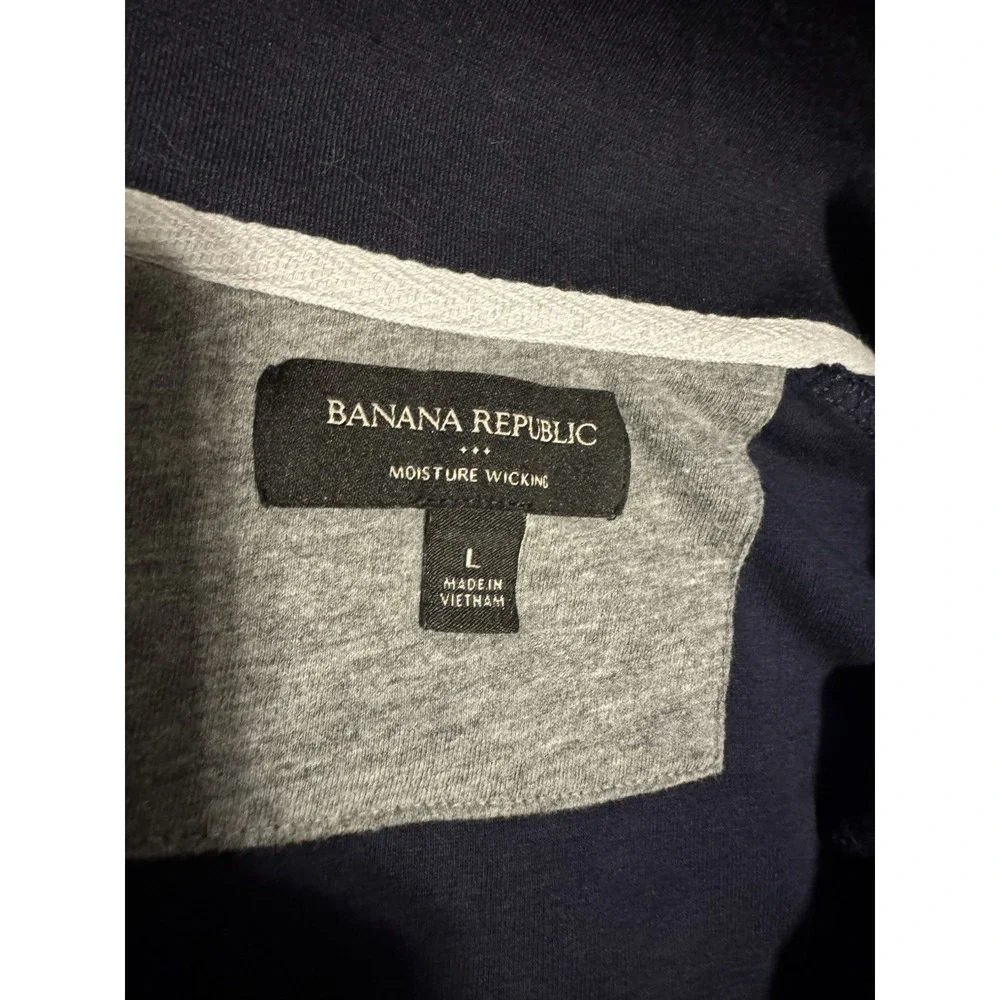 Half Zip Banana Republic long Sleeve Shirts Sweater Men's Large Blue